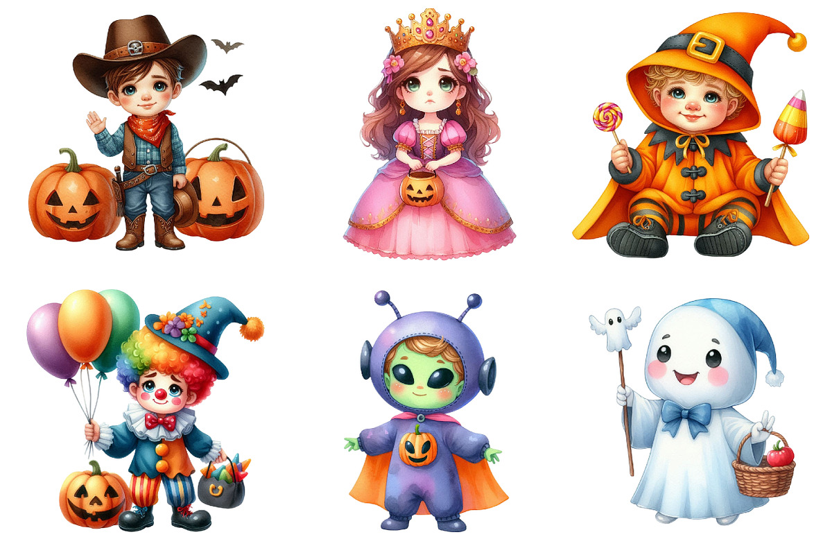 Halloween Clipart, Halloween Costume, an Illustration by Design Market (Photo 4 of 4)