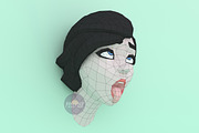 Ahegao Face 3D model template, a Graphic by PolyFish (Thumbnail 4 of 5)
