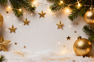 Golden Christmas Elegance Banner, a Wallpaper Photo by Virgo Studio