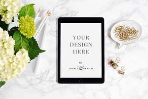 iPad on Marble Mockup