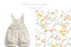 Kids summer ditsy flowers pattern.