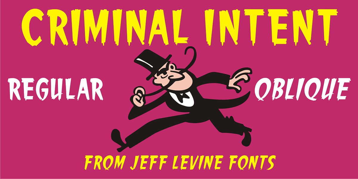 Criminal Intent JNL, a Handwritten Font by Jeff Levine Fonts