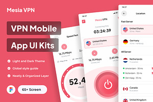 Mesia VPN - VPN Mobile App UI Kits