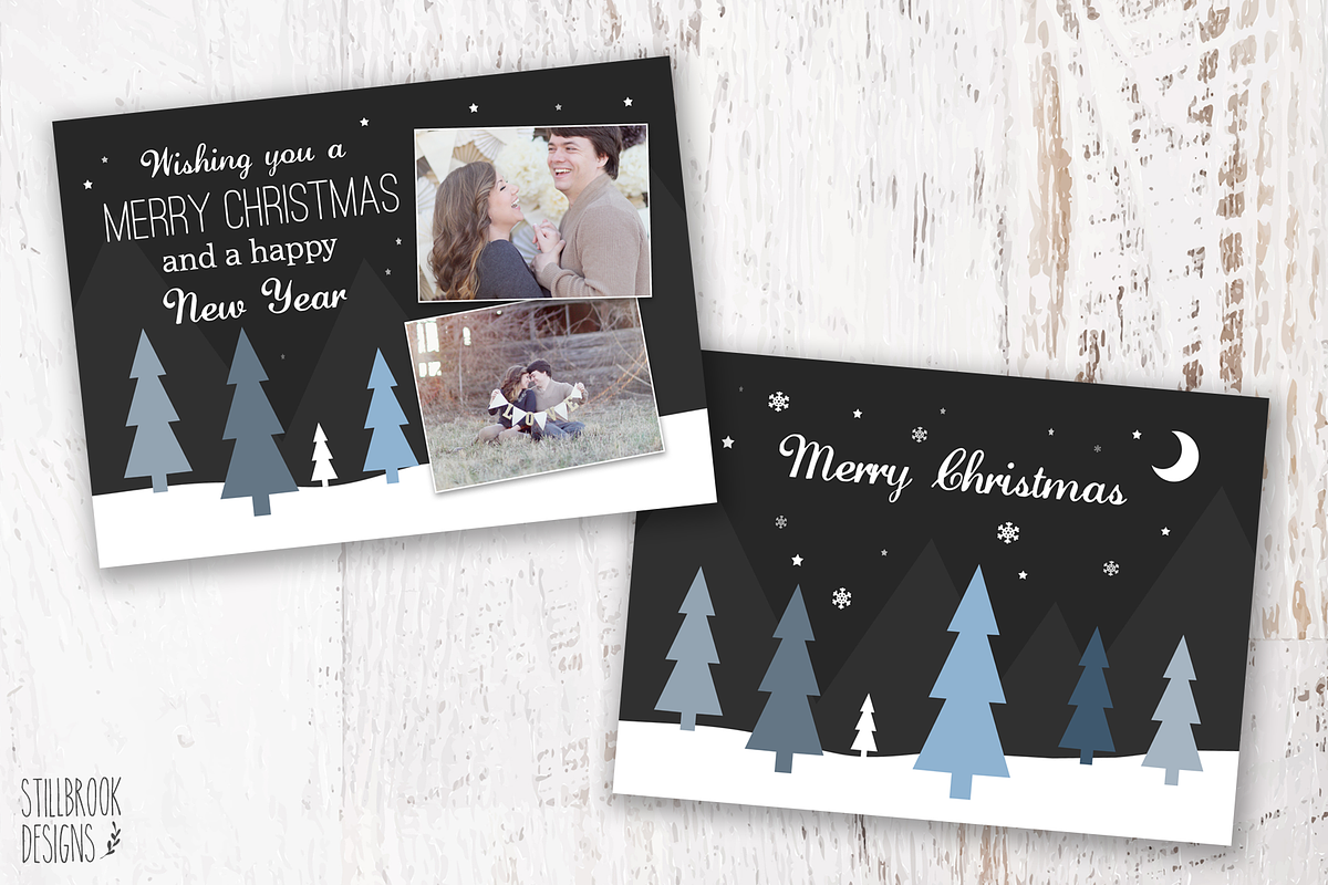 Christmas Card Photography Template, a Card Template by Stillbrook Designs