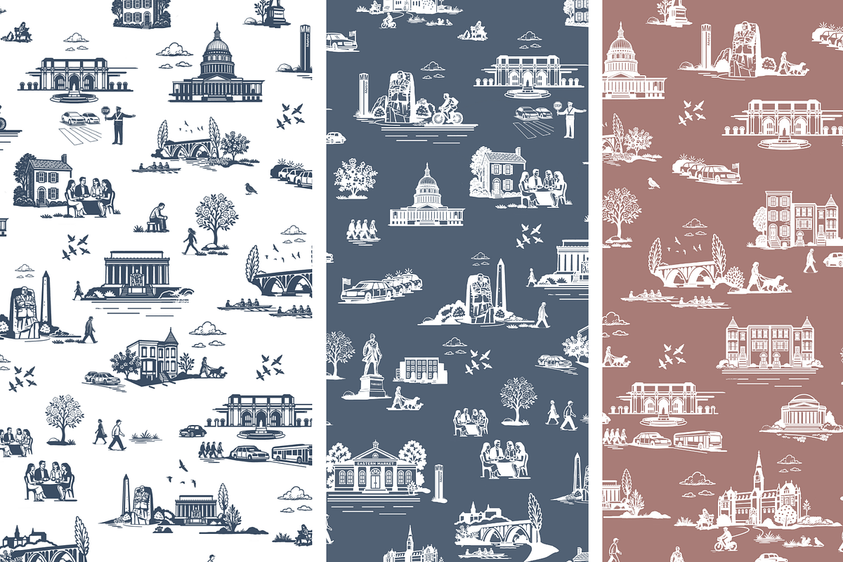 Washington DC Seamless Pattern Set, a Pattern Graphic by Hughes Studio (Photo 9 of 9)
