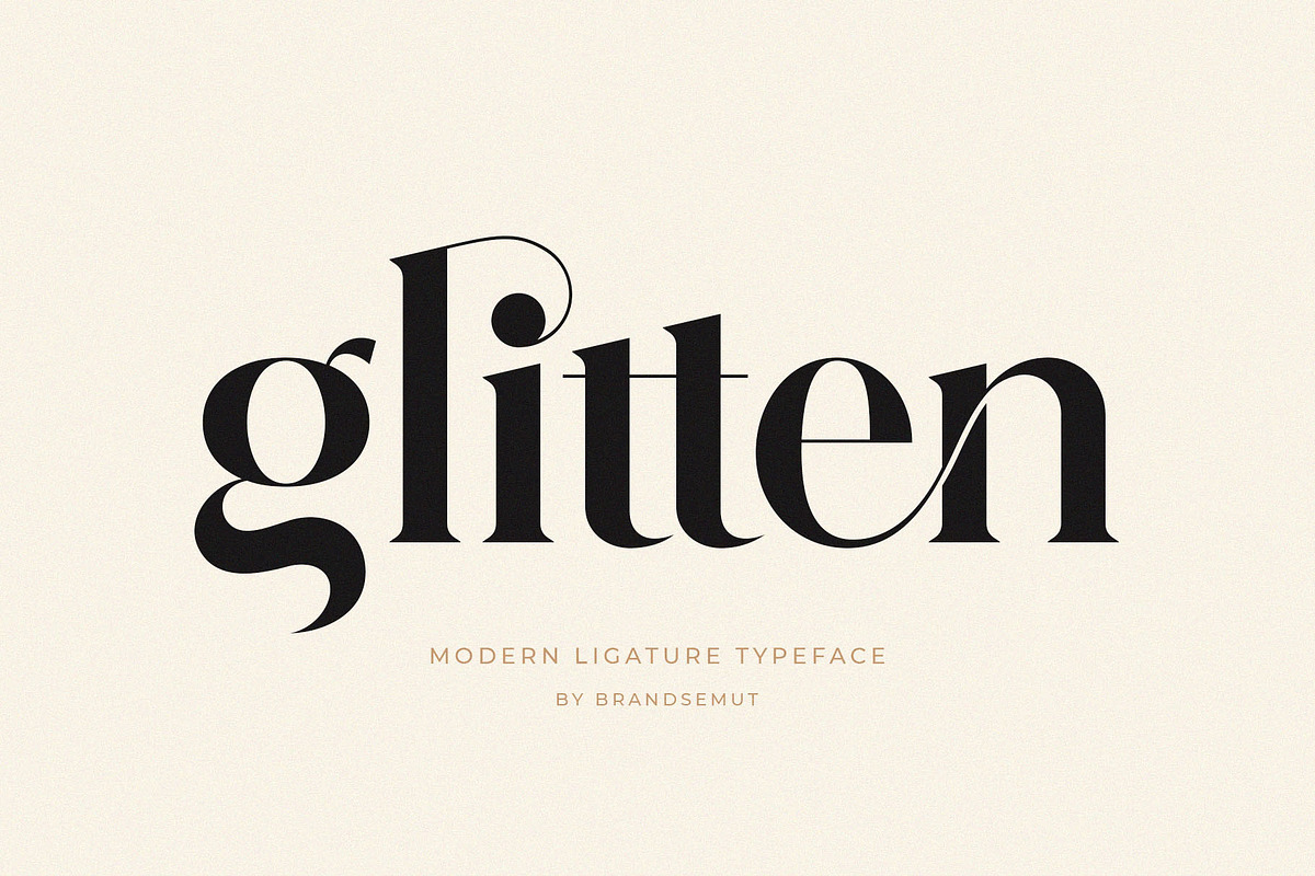 Glitten || Ligature Serif Font, a Serif Font by BrandSemut (Photo 1 of 17)