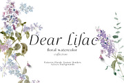 Floral Lilac Watercolor Collection, an Illustration by Grace Noboa Illustrations (Thumbnail 1 of 13)