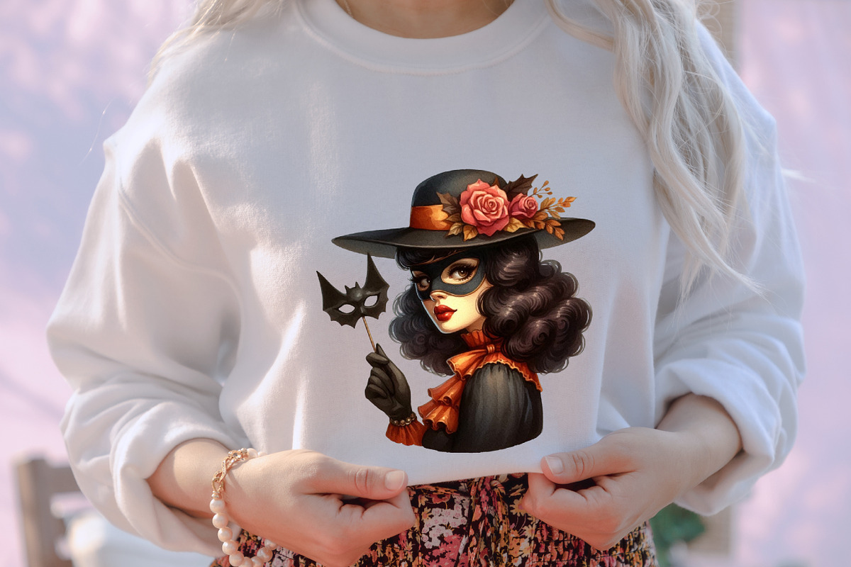 Watercolor Halloween Black Woman, an Illustration by designcity5 (Photo 5 of 5)