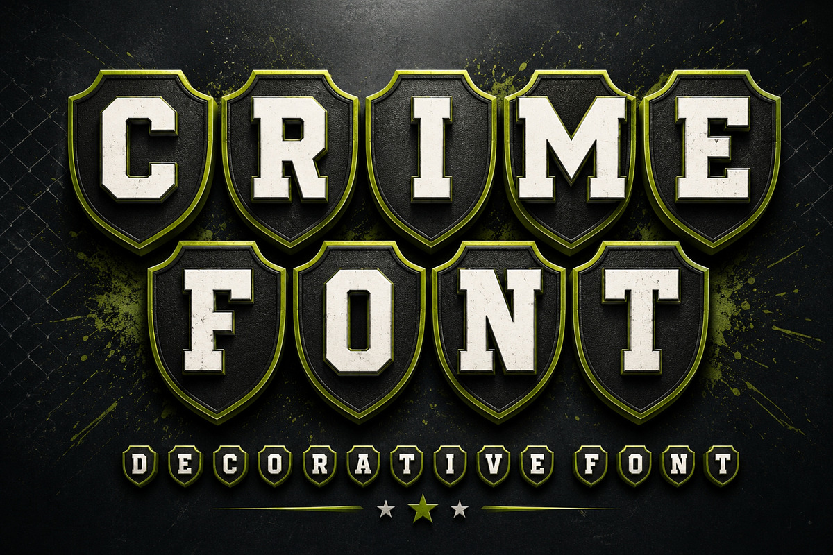 Crime Font – Shield Badge Display, a Slab Serif Font by Limited.studio (Photo 1 of 4)