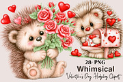 Valentine’s Day Hedgehog Clipart, a Seasonal Illustration by SVGArt (Thumbnail 1 of 5)
