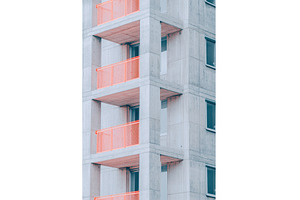 Modern apartment building with, an Architecture Photo by Lermont51