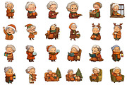 Whimsical Christmas Grandma Clipart, an Illustration by Sublimation Artist (Thumbnail 2 of 6)