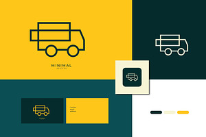 Line art icon logo of a TRUCK/VAN, a Branding & Logo Template by idesign_4u