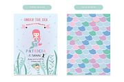 Cute girl mermaid invitation, a Card Template by Piixypeach (Thumbnail 4 of 10)