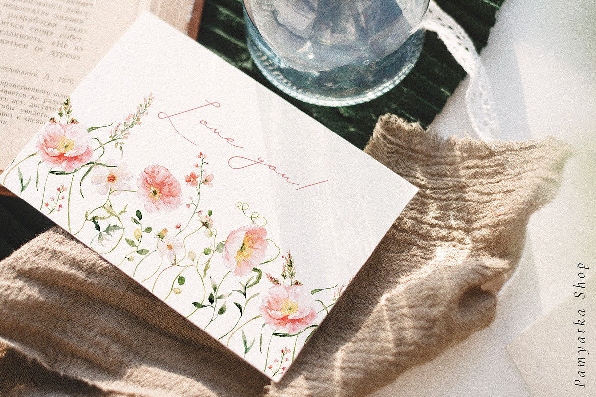 Line-thin watercolor wildflowers, a Decorative Illustration by Pamyatka Shop (Photo 15 of 16)