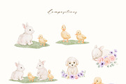 Cottage spring watercolor animals, a Decorative Illustration by ElenaPlatovaArt (Thumbnail 7 of 20)