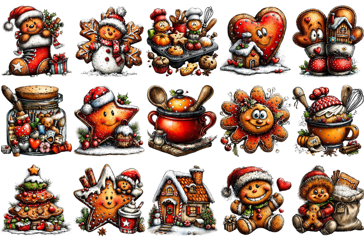 Gingerbread & Baking Clipart, an Illustration by Pixels.Craft (Photo 5 of 6)