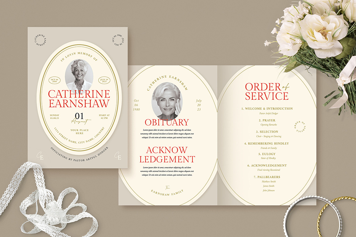 Classic Elegant Funeral Program, an Invitation Template by Vynetta (Photo 1 of 6)