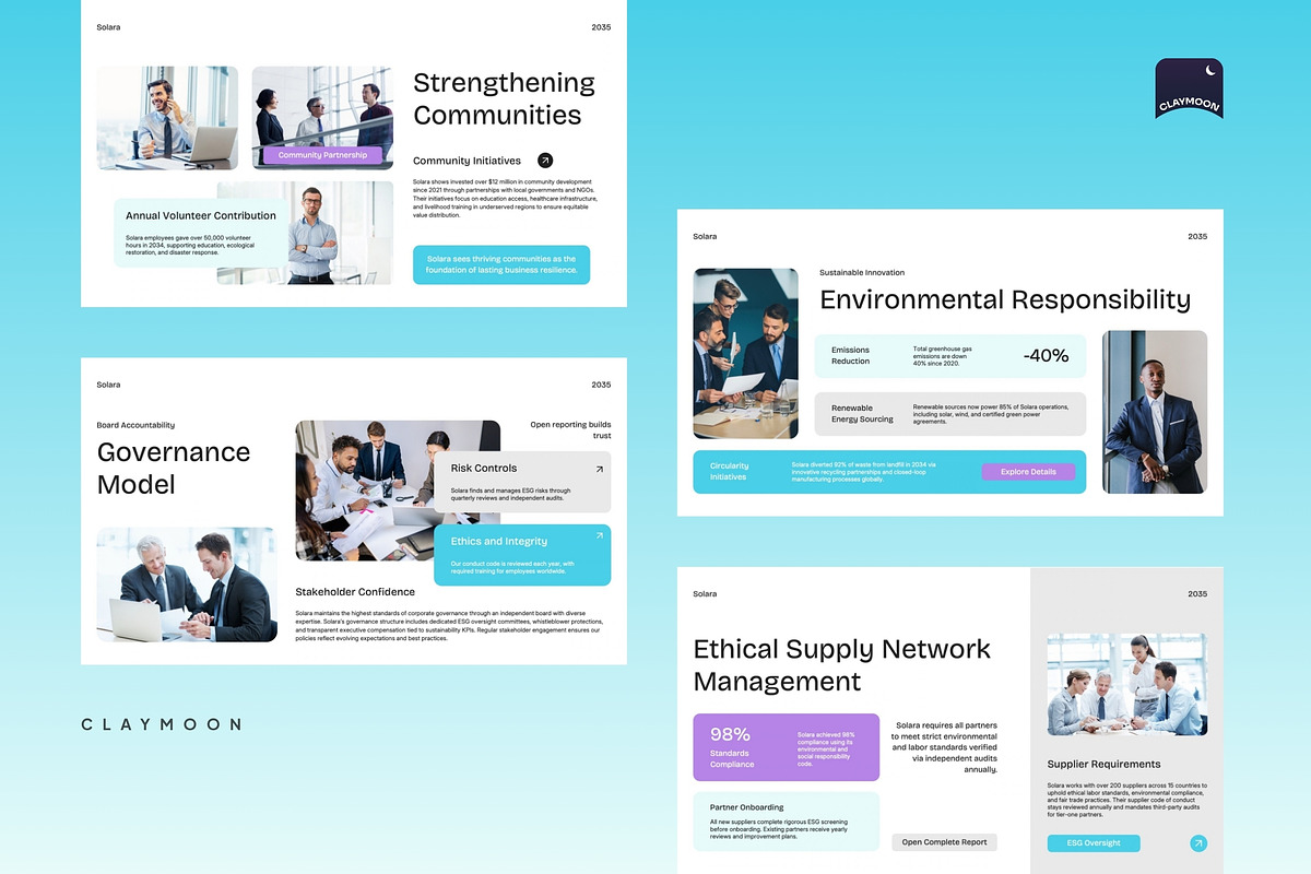 Modern ESG Corporate Report, a Presentation Template by Claymoon Lab (Photo 4 of 7)