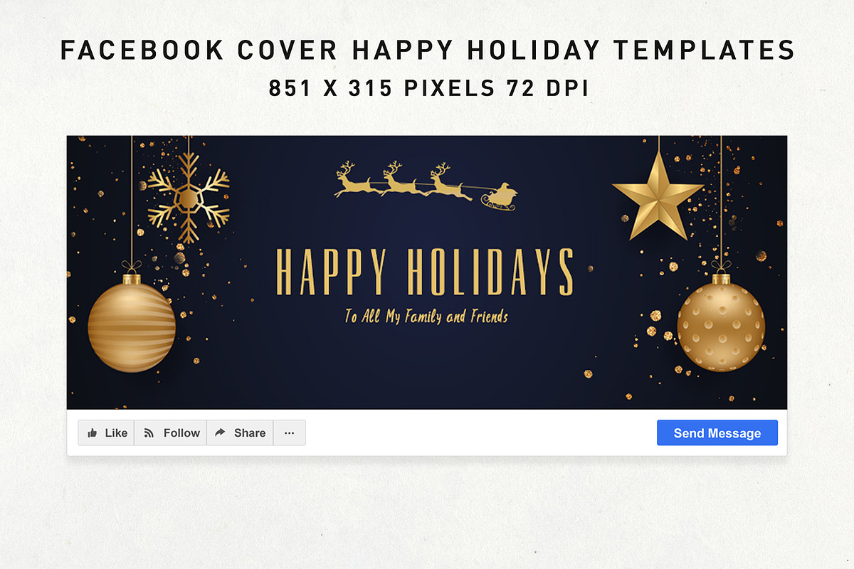 Facebook Cover Happy Holidays V1, a Social Media Template by Creativetacos (Photo 2 of 2)