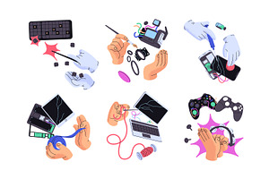 Electronics repair set, ad templates, a Technology Illustration by PaperTrident