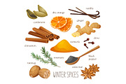 Illustration of winter spices, a Food Illustration by Elen_Art (Thumbnail 1 of 3)