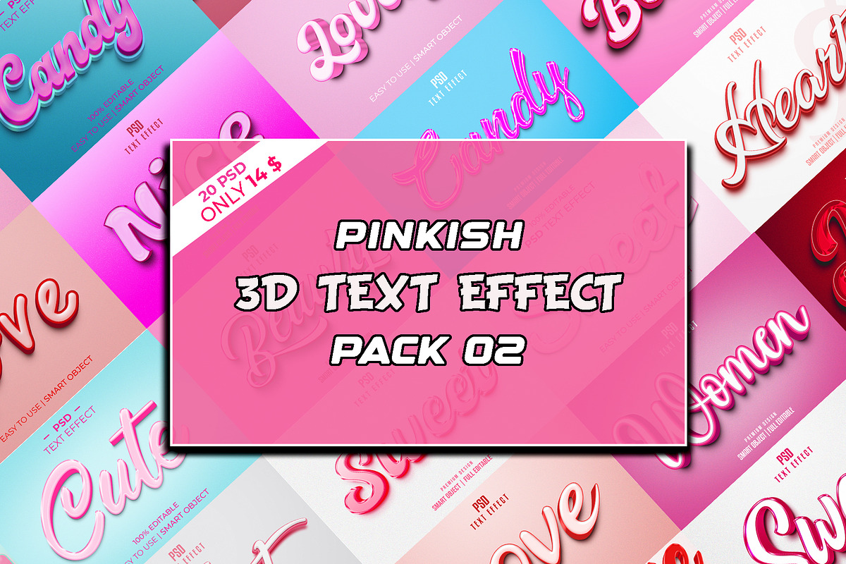 20 Best Pinkish Text effect Pack, a Layer Style Add-On by himelgfx (Photo 1 of 19)