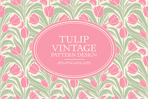 Vintage Tulip Seamless Pattern, a Pattern Graphic by CraftingOnSunday