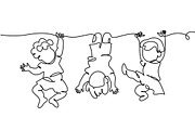 Little children boys girl on branch., a Person Illustration by Valenty (Thumbnail 1 of 4)