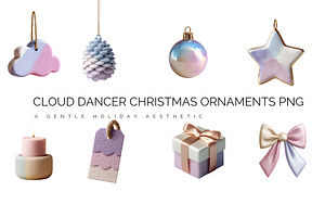 Cloud Dancer Christmas Ornaments PNG