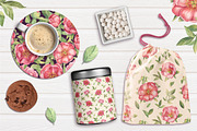Peonies Seamless Patterns, a Pattern Graphic by Irina Diasli (Thumbnail 2 of 8)