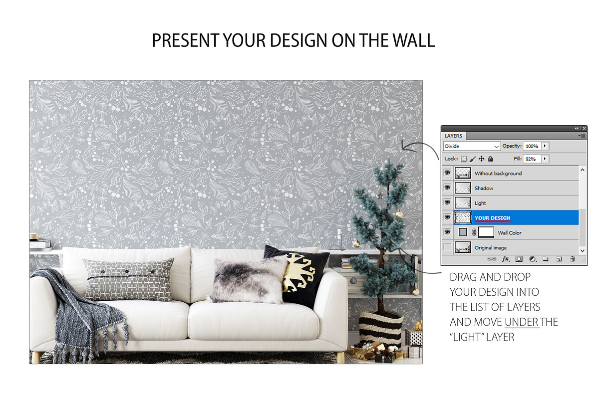 Christmas Frame & Wall Mockup Bundle, a Print Template by Yuri-U (Photo 22 of 22)