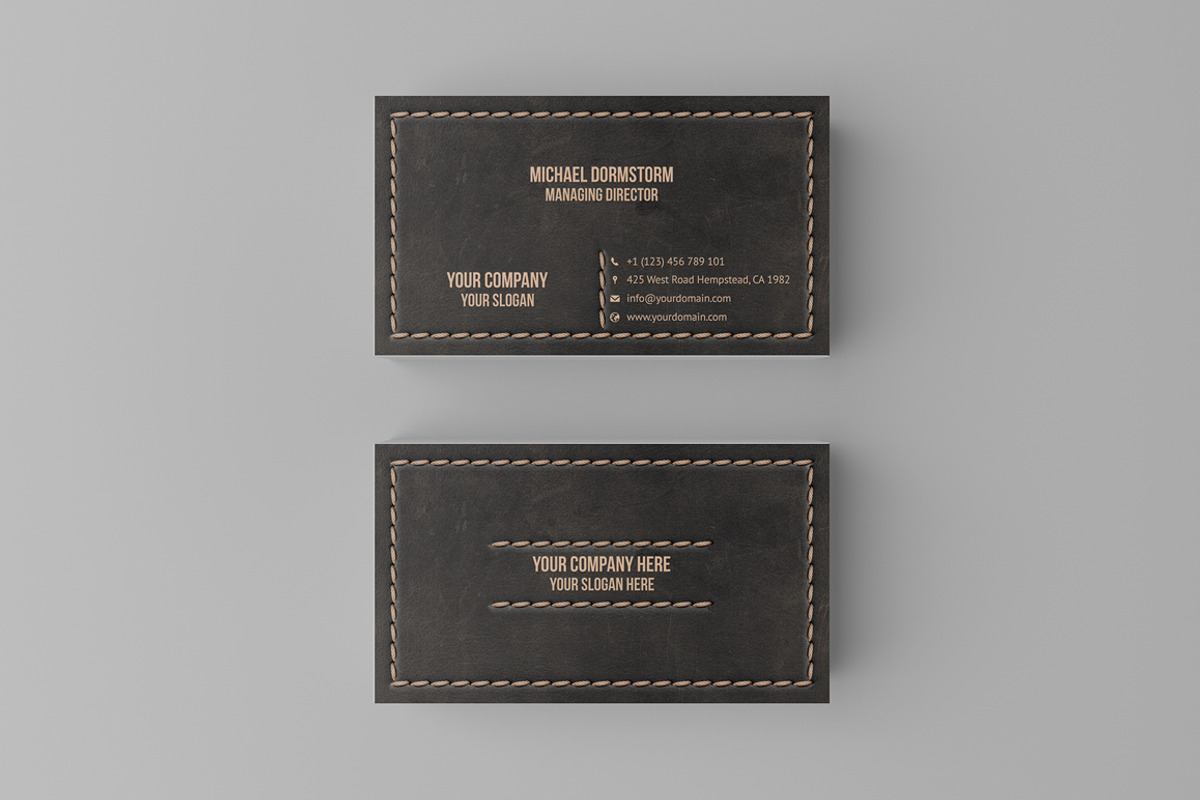 Leather Business Card, a Business Card Template by aykutfiliz (Photo 2 of 3)
