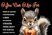 Autumn Squirrel Clipart, an Illustration by CreationArt (Thumbnail 3 of 9)