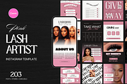 Lash Technician Instagram Template, a Social Media Template by My Template Studio (Thumbnail 1 of 21)