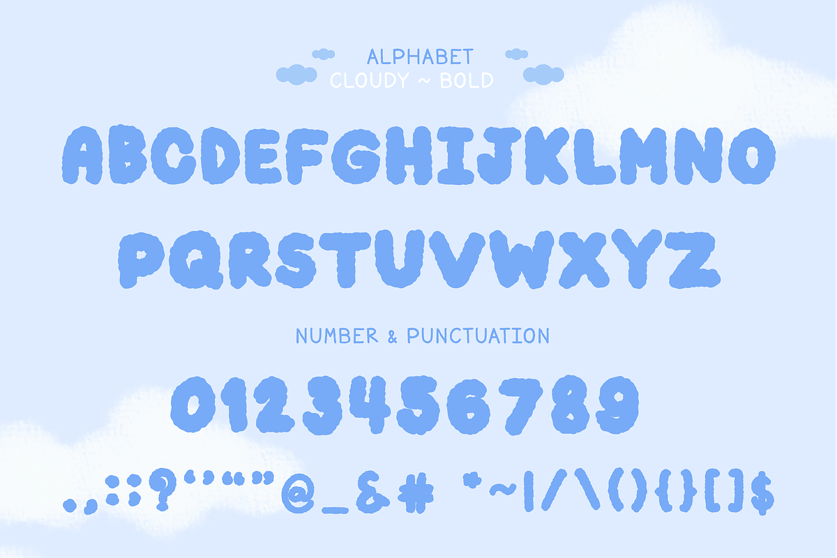 Cloudy - Cute Decorative Font, a Symbol Font by Kanink Studio (Photo 13 of 15)