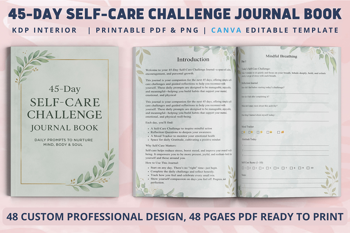 45 Day Self Care Challenge Journal