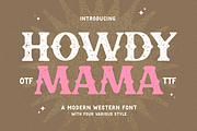 Howdy Mama - Western Font, Bold Font, a Slab Serif Font by ariodsgn (Thumbnail 1 of 6)