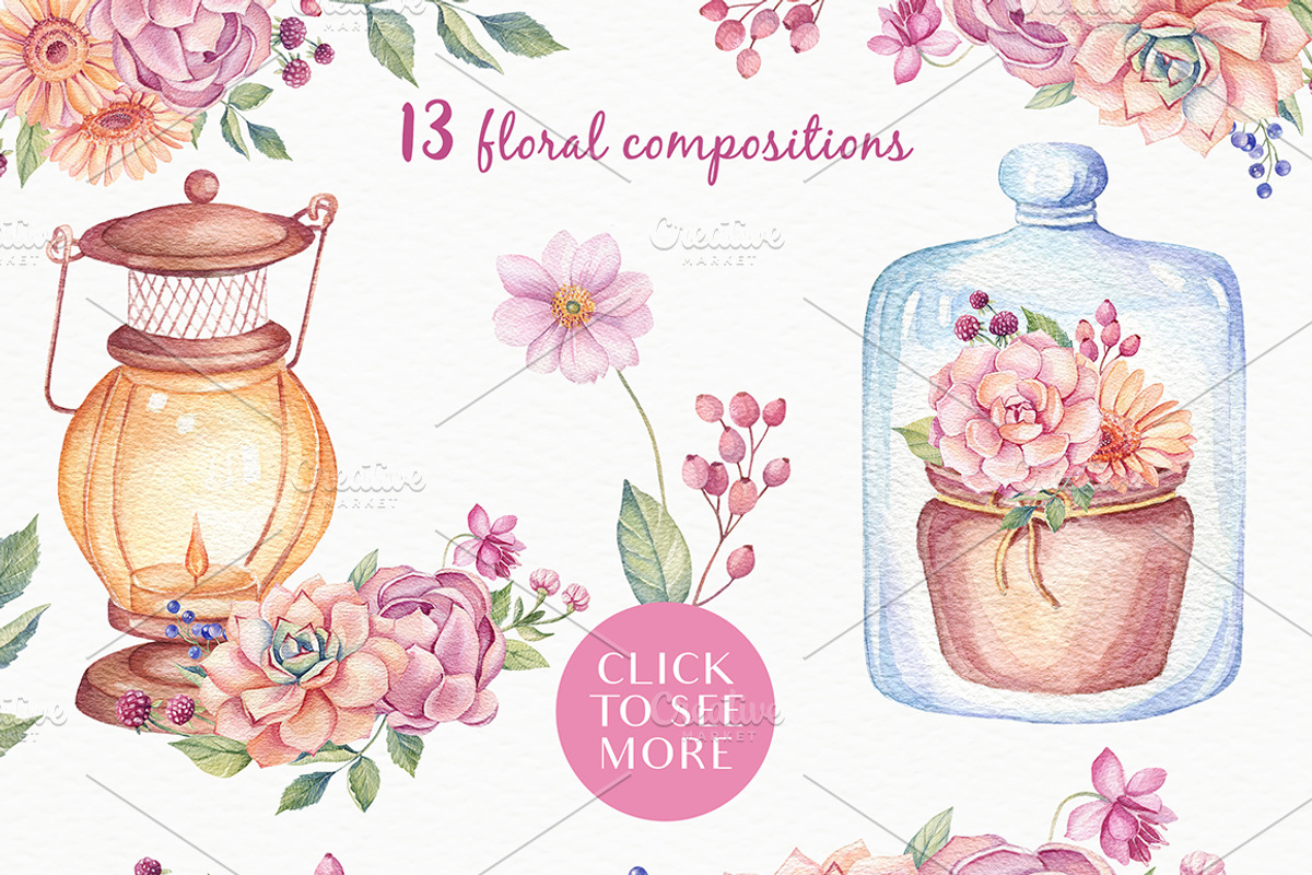 SALE! Watercolor Succulents, an Illustration by Irina Diasli (Photo 5 of 8)