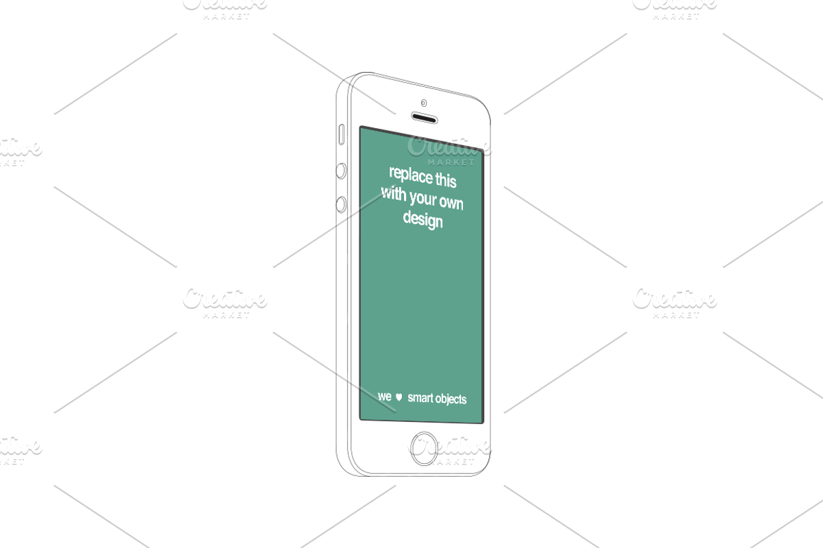 Outlined iPhone 5s mockups (5), an iPhone Mockup by Around Seven Products (Photo 5 of 5)