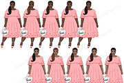 Be Mine Girls Clipart, a Person Illustration by GlamArtZhanna (Thumbnail 3 of 5)