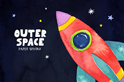 Watercolor Space Clipart, an Illustration by PaperSphinx (Thumbnail 3 of 3)