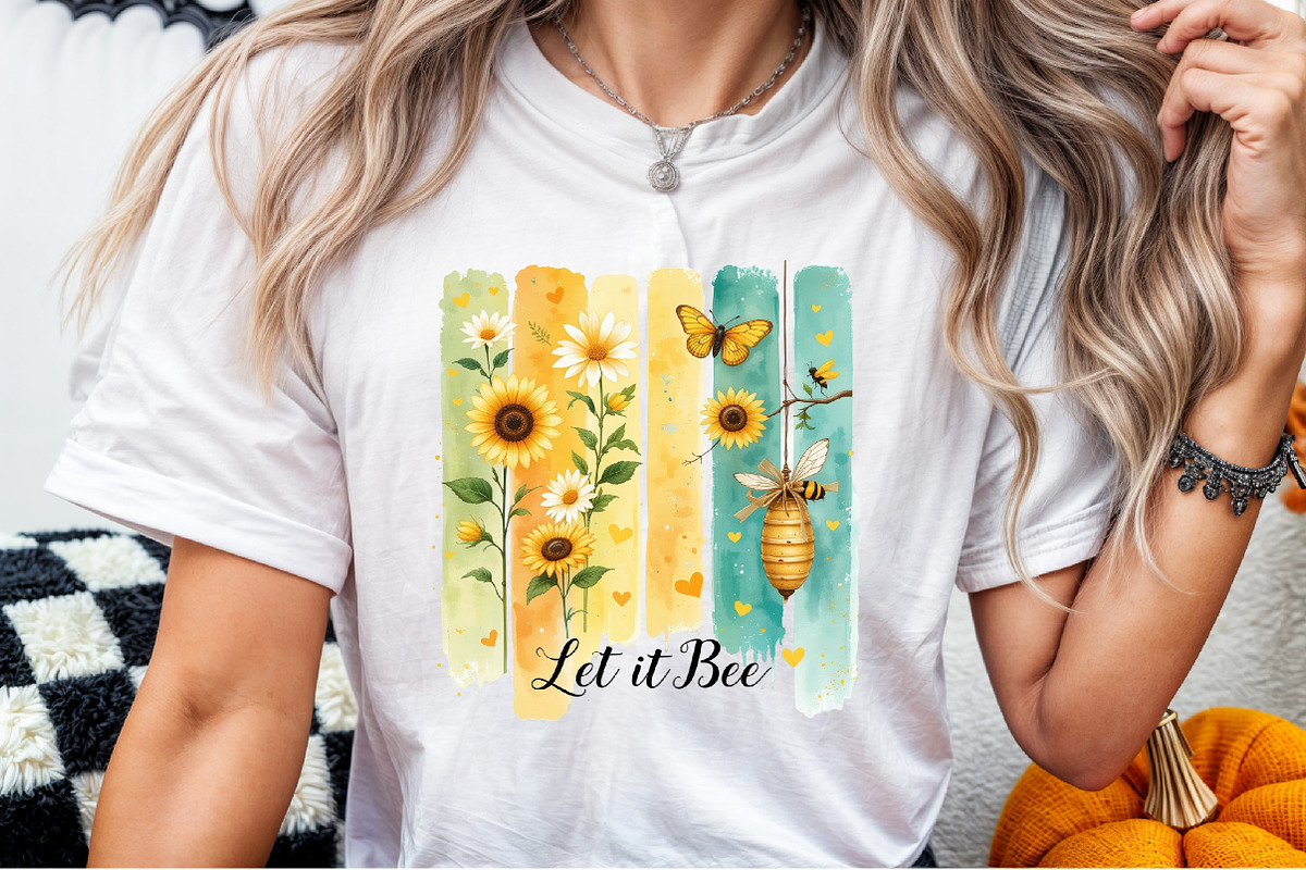 Let It Bee Positivity PNG Spring Sum, an Illustration by Sublimation Artist (Photo 5 of 9)