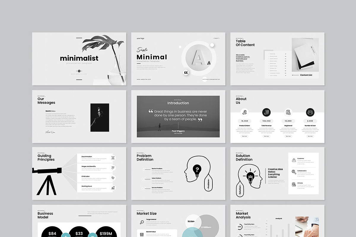Minimal Presentation Template, a Presentation Template by GenerousArt (Photo 7 of 8)