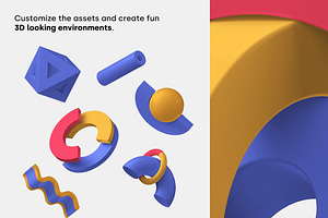 200+ Geometric 3D Assets - PSD Files