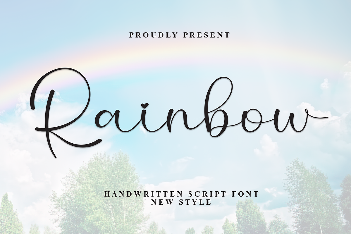 Rainbow | Script Font, a Handwritten Font by Scratchones (Photo 1 of 8)