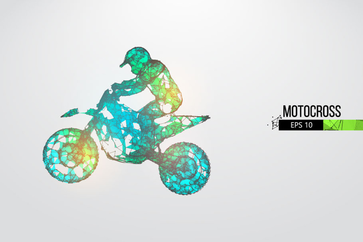 Silhouettes of a motocross rider, a Transportation Illustration by Matrosovv (Photo 3 of 4)