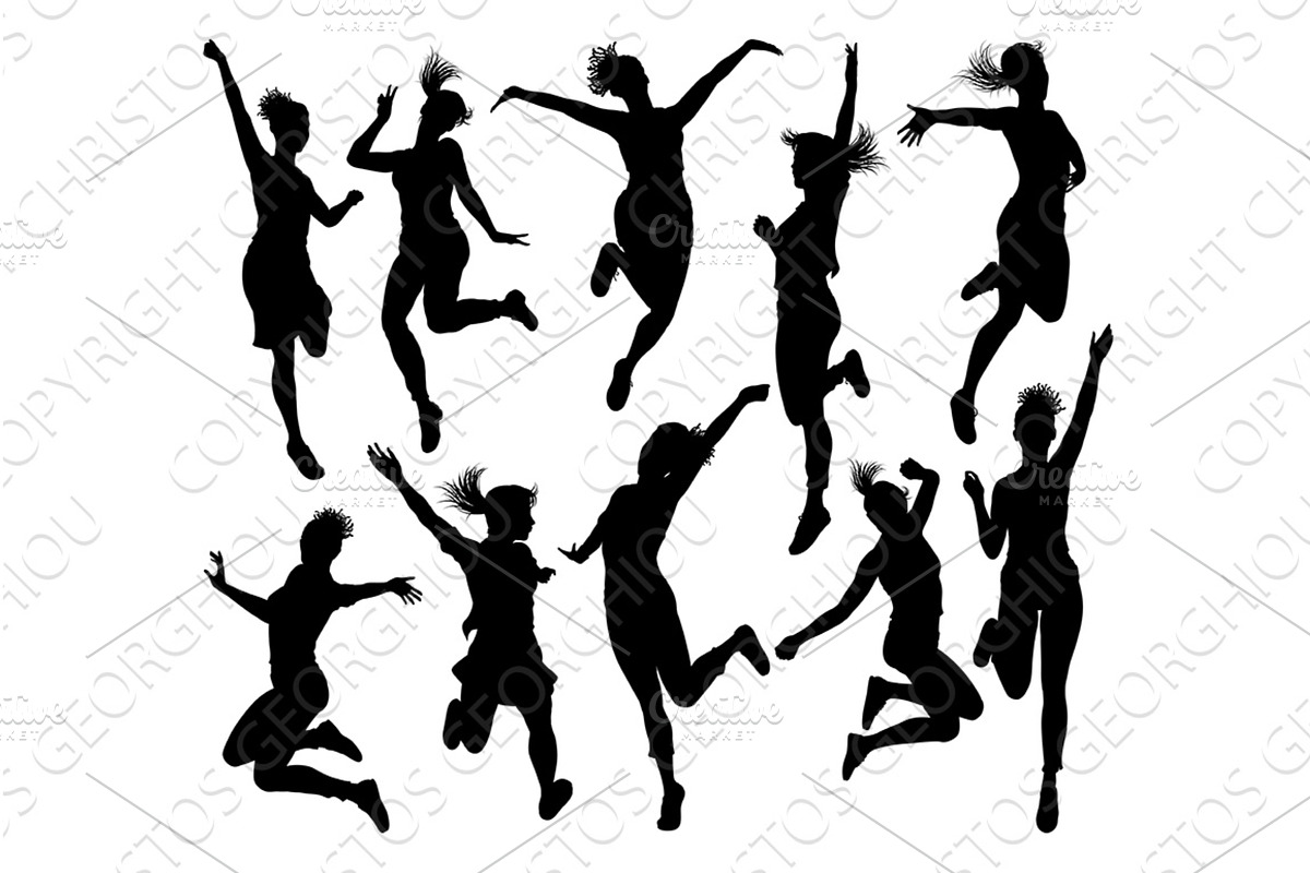 Happy Woman Jumping For Joy, a Person Illustration by Christos Georghiou