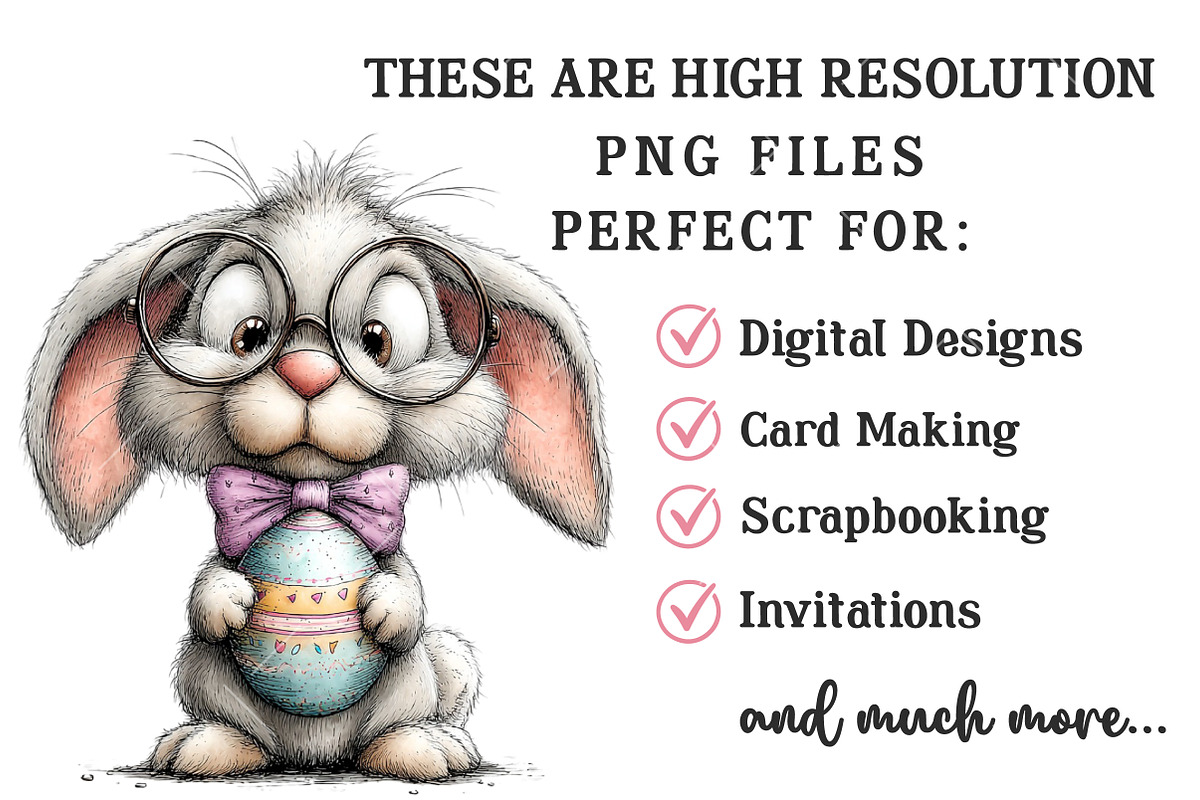 Whimsical Easter Rabbit Clipart, an Illustration by OK Design (Photo 4 of 6)
