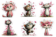Whimsical Spring Cats Clipart Bundle, an Illustration by Dream Creation (Thumbnail 2 of 6)
